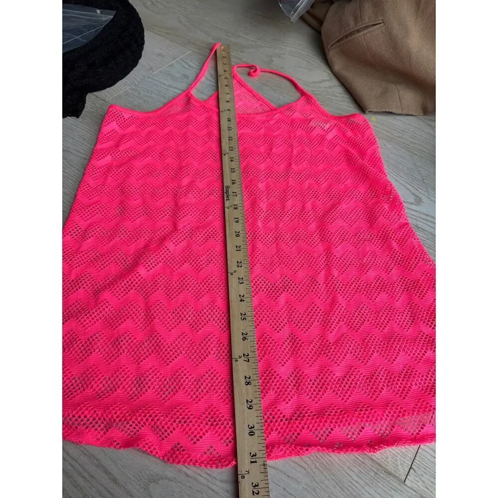 Victoria’s Secret PINK Neon Crochet Swim Cover Up Y2K M